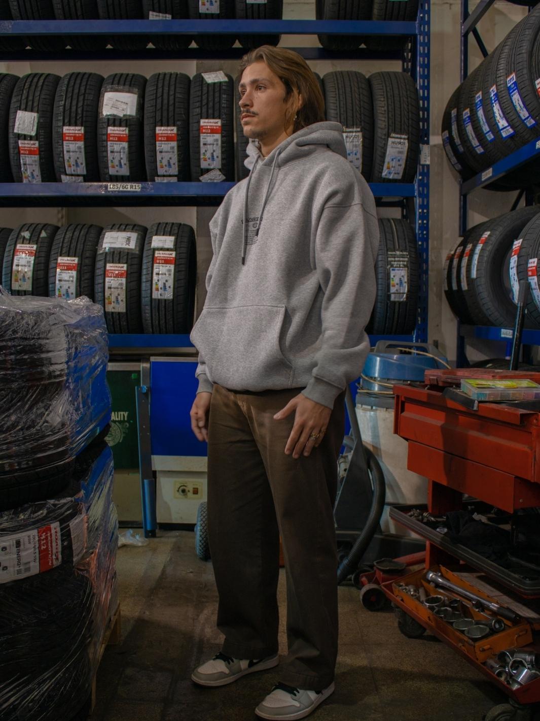 Hose Flower grey hoodie - Blackbirn
