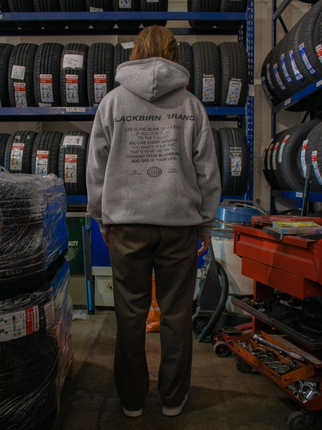Hose Flower grey hoodie - Blackbirn