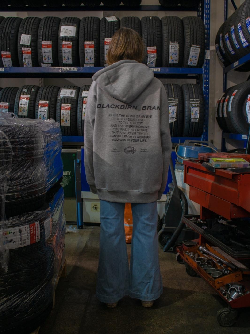 Hose Flower grey hoodie - Blackbirn