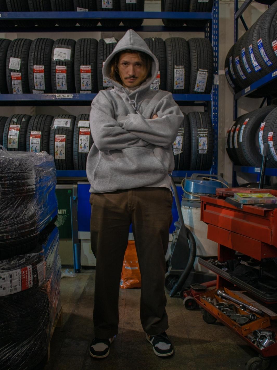 Hose Flower grey hoodie - Blackbirn