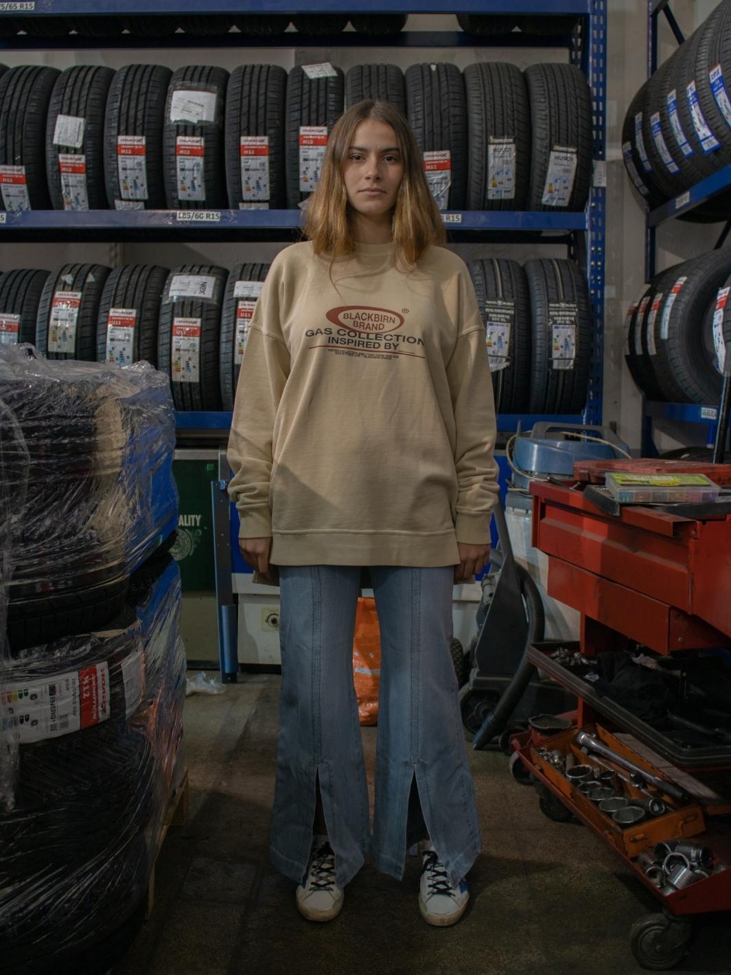 Slate white crewneck - Blackbirn
