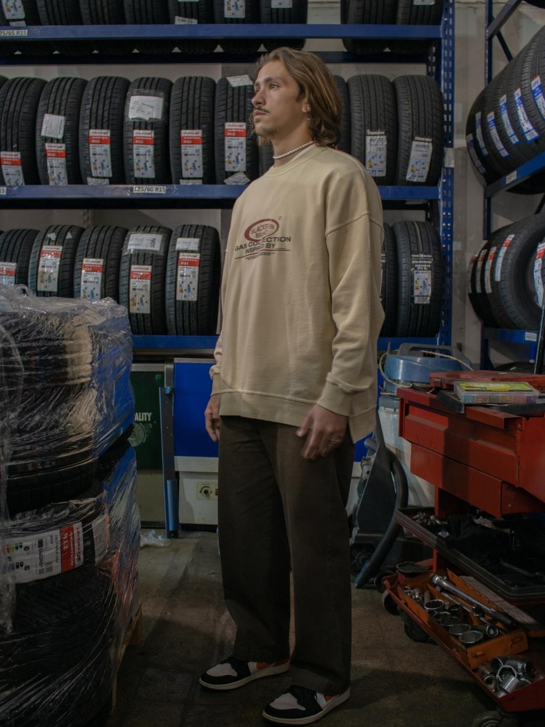 Slate white crewneck - Blackbirn
